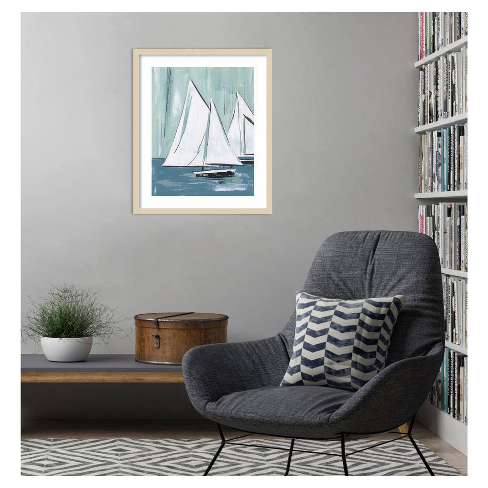 Svelte Natural Framed Abstract Sailing Print by Melissa Wang