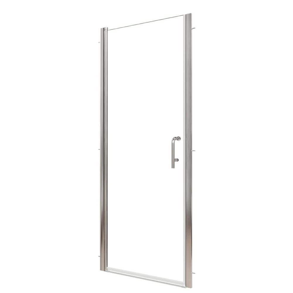 30 in. W x 72 in. H Pivot Semi-Frameless Shower Door in Brushed Nickel with 1/4 in. Clear Glass price history on PriceWatchPro