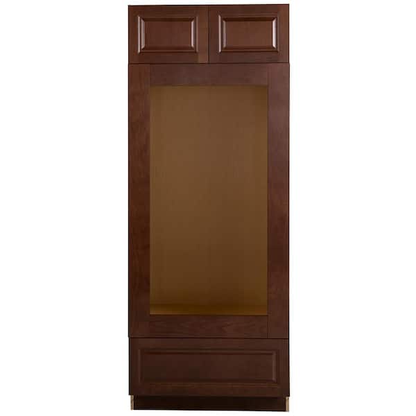 Benton Ready-to-Assemble 33 in. x 84 in. x 24.6 in. Base Double Oven Cabinet in Amber