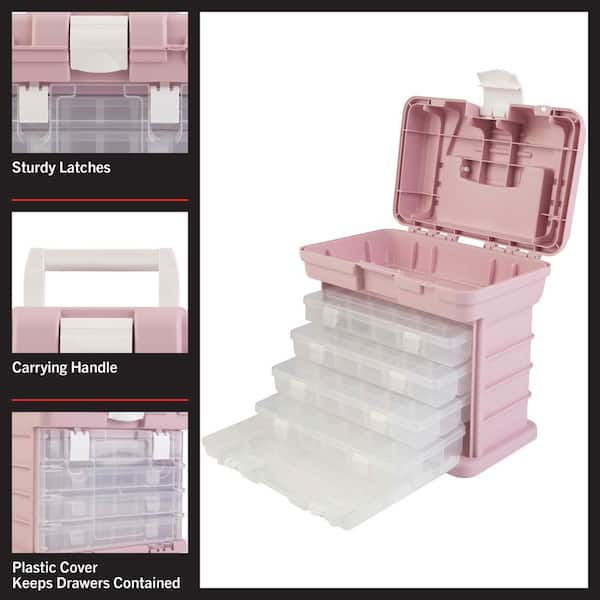 Stalwart 75-STO3183 Parts & Crafts Rack Style Tool Box with 4 Organizers,  Pink : : Tools & Home Improvement