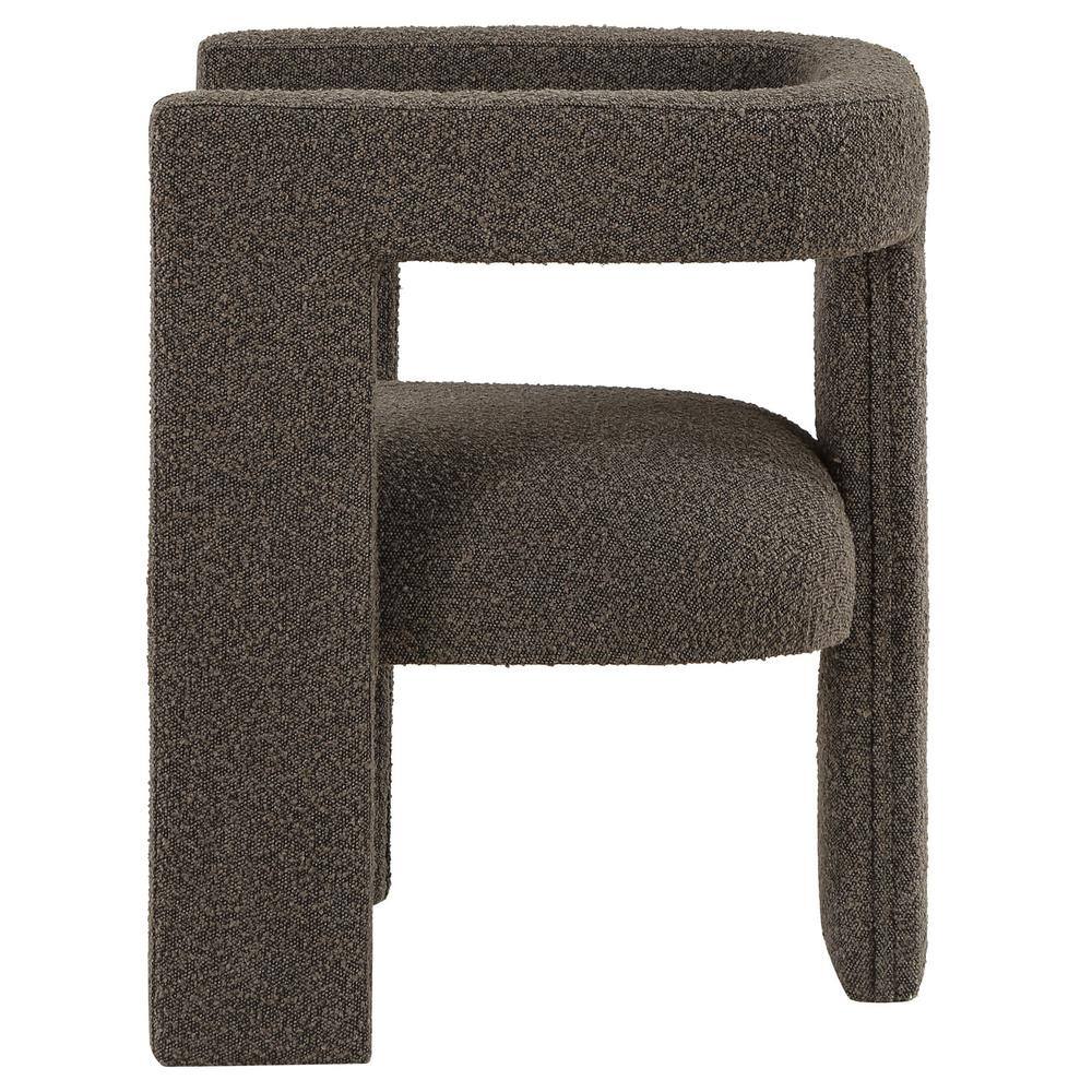Chocolate Brown Bouclé Upholstered Modern Accent Chair