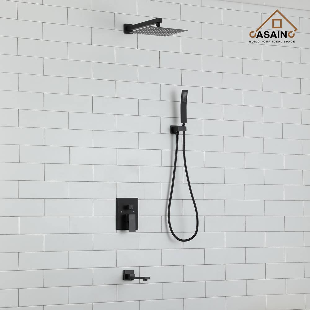 Matte Black Large Square Dual Rain Shower System