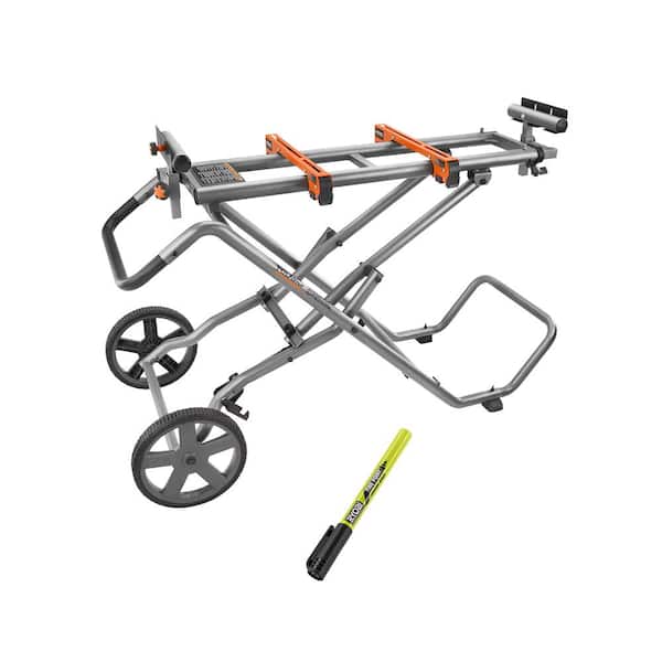 Universal Mobile Miter Saw Stand with Mounting Braces and Black Fine Point Permanent Workshop Marker