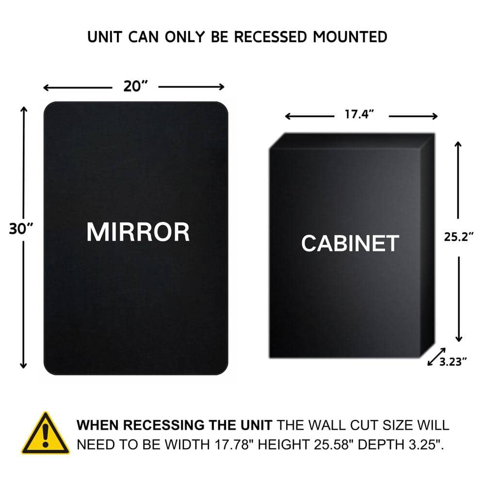Farmhouse Matt Black Metal Framed Rectangular Medicine Cabinet with Mirror