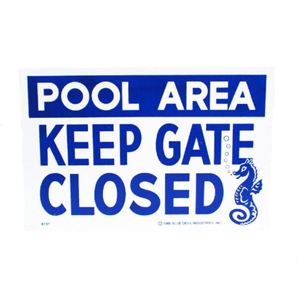 Valterra 18 in. x 12 in. Blue Devil Keep Gate Closed Sign