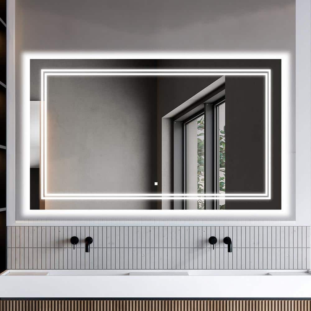 Soho Sleek LED Lighted Bathroom Mirror 72"x36" with Defogger and Dimmable Ambience