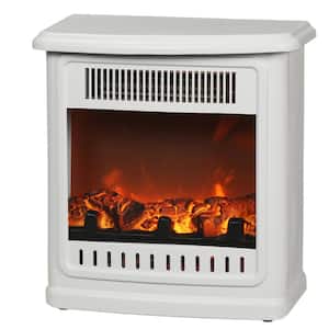 Crestland 13 in. Desktop Electric Fireplace in White