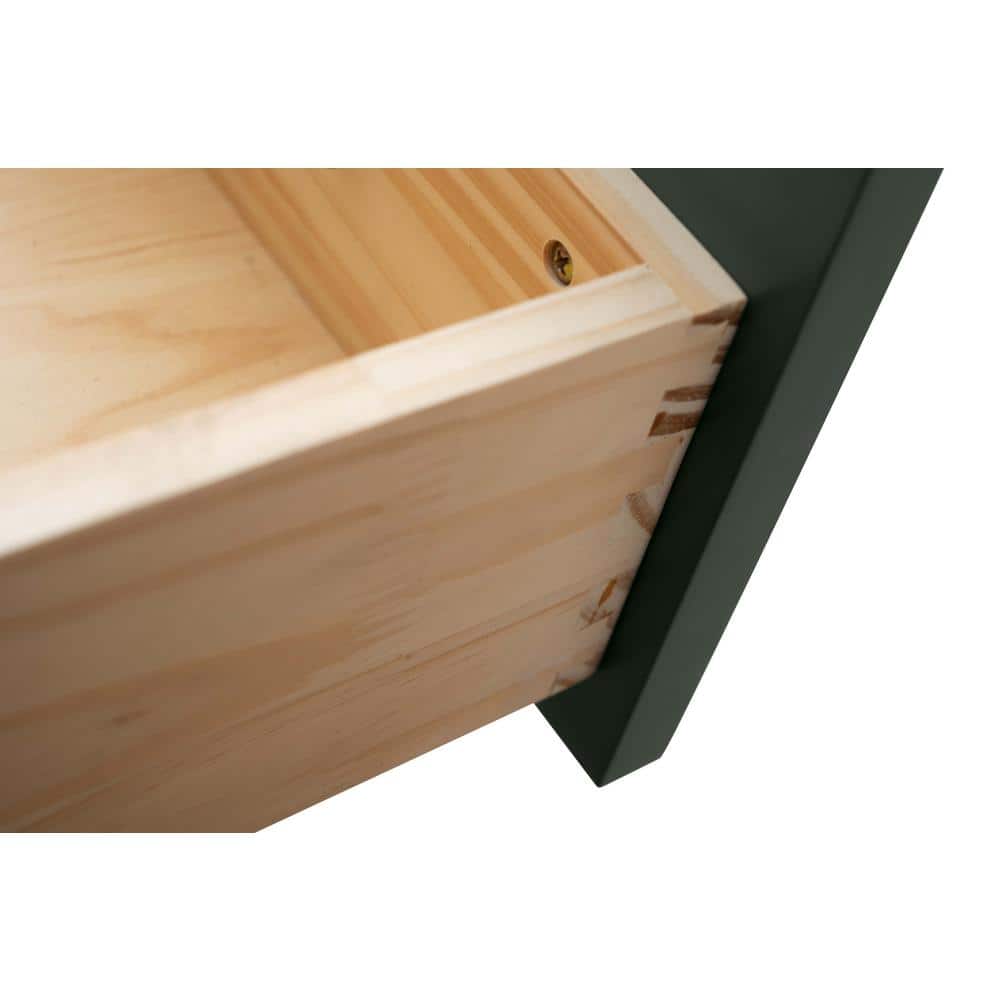 Vintage Green 60" Poplar Wood Single Sink Bathroom Vanity with Engineered Marble Countertop