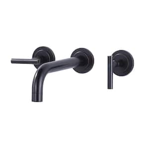 Double Handle Wall Mounted Bathroom Faucet in Oil Rubbed Bronze