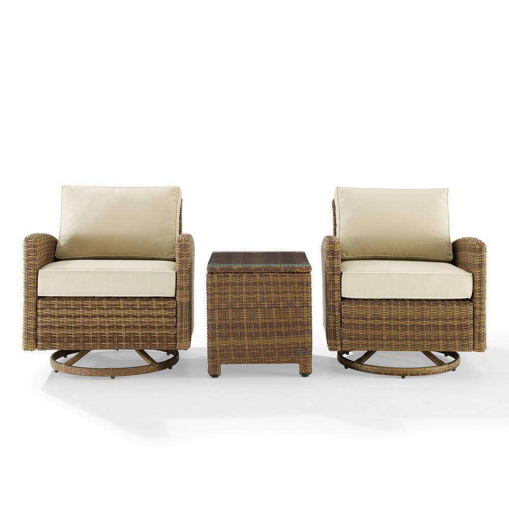 Bradenton 3-Piece Outdoor Wicker Swivel Rocker Chair Set