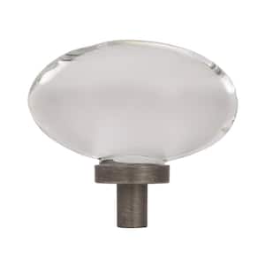 Glacio 1-3/4 in. L (44 mm) Crystal/Gunmetal Oval Cabinet Knob