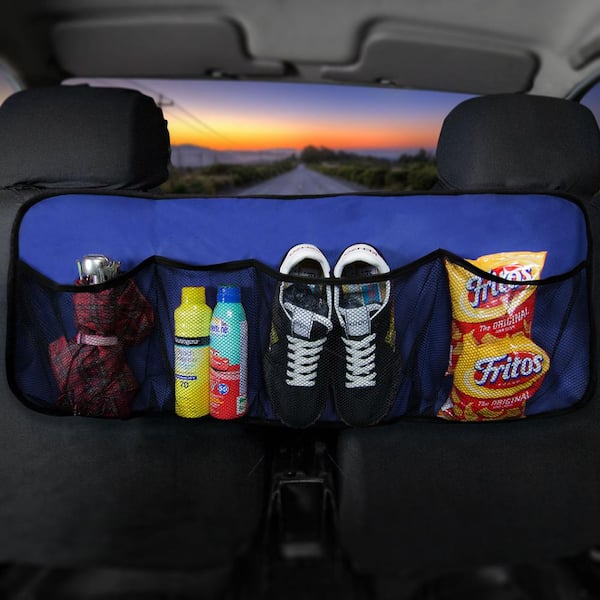 S.K.Y|Car Auto Seat Back Multi Pocket Storage Bag Organizer with Car Meal  Tray (Tan)