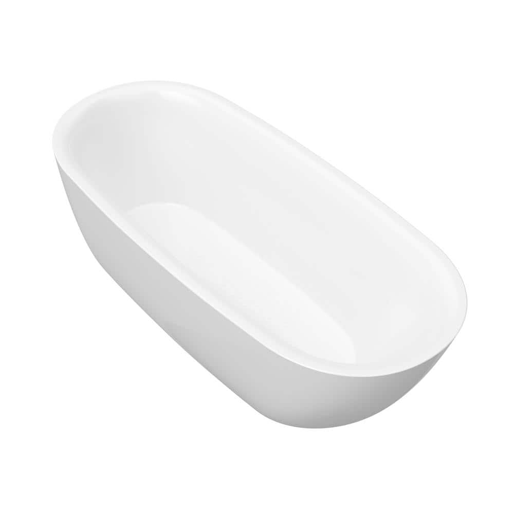 67'' White Acrylic Freestanding Soaking Bathtub