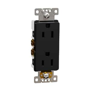 X Series 15 Amp 125-Volt Tamper Resistant Indoor Duplex Outlet Back Wire Decorator Receptacle Matte Black