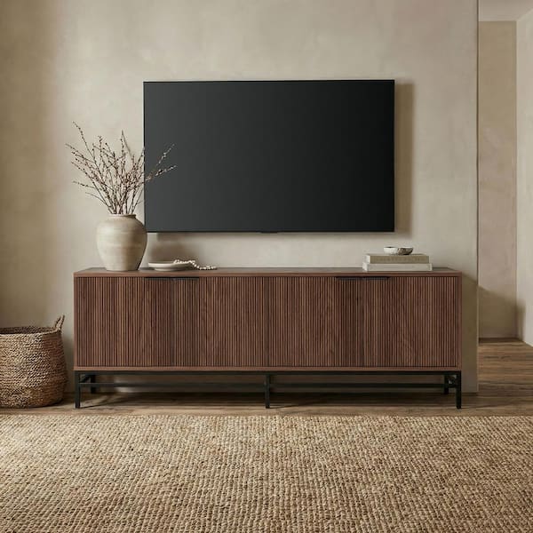 Meyer&Cross Montello 70 in. Satin Walnut TV Stand Fits TV's up to