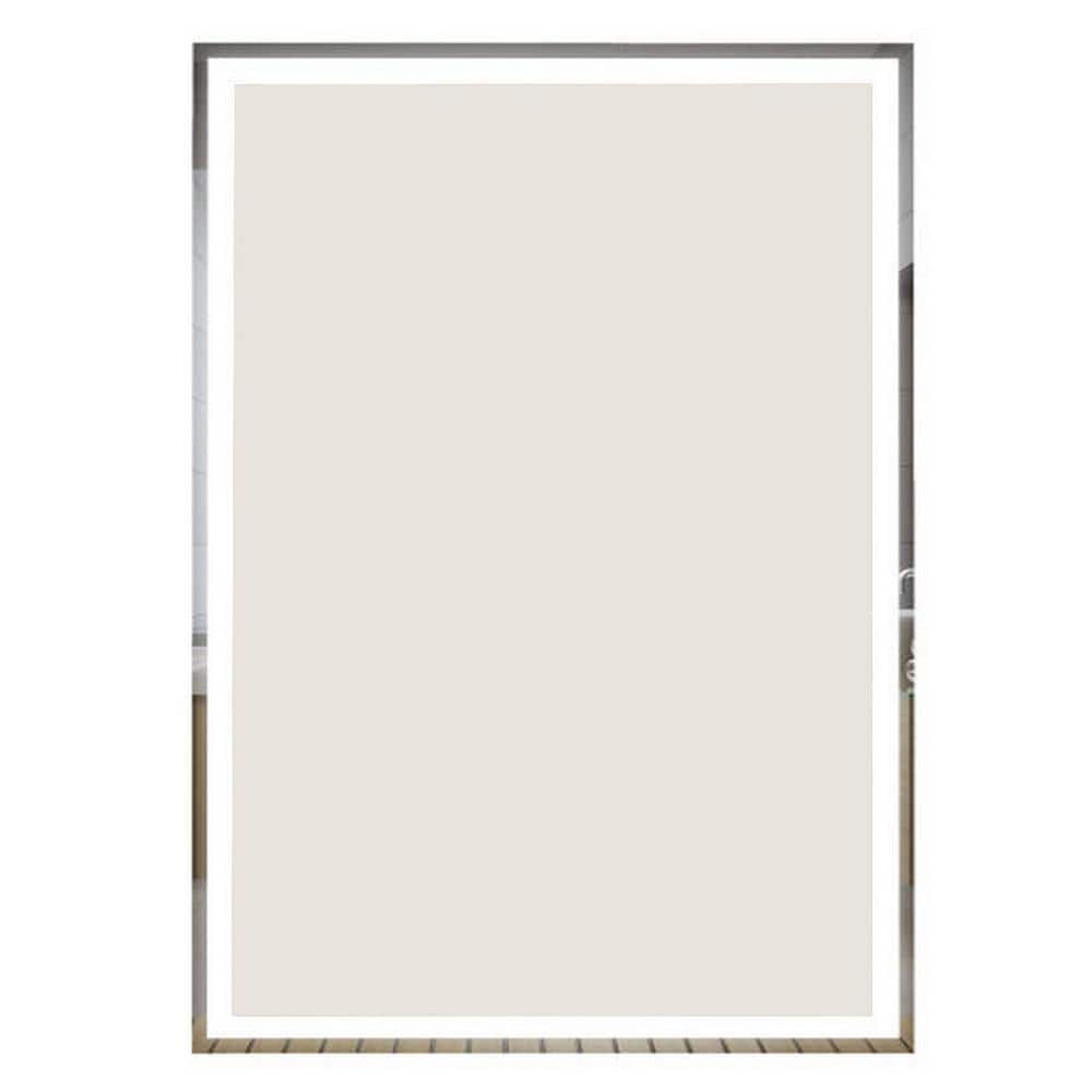 Sleek and Modern Silver 27.5 in. W x 19.75 in. H Modern Rectangle Tempered 