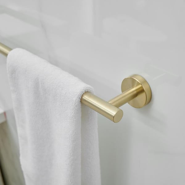 Boyel Living 4-Piece Bath Hardware Set with Towel Bar, Towel Robe Hook,  Toilet Roll Paper Holder, Hand Tower Holder in Brushed Gold BMG322-4NG -  The Home Depot