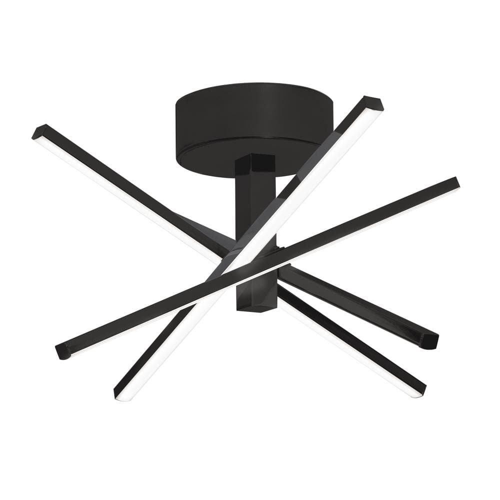 Jaxx Sleek Black Chrome LED 20" Geometric Flushmount