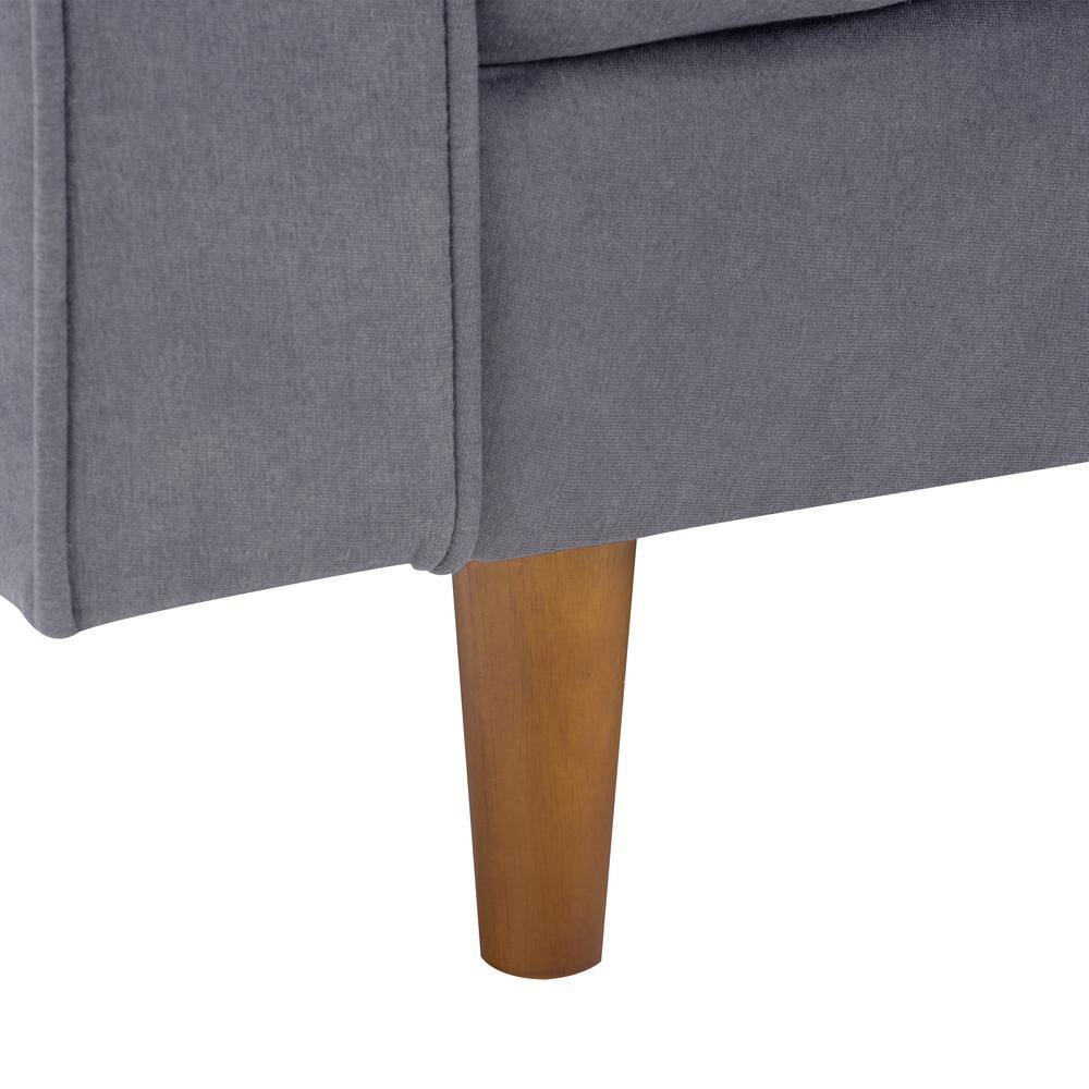 Mulberry 52'' Gray Microfiber Tufted Loveseat with Wood Legs