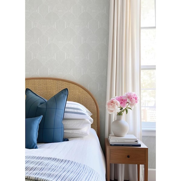 Meyberg White Geometric Non-Pasted Wallpaper