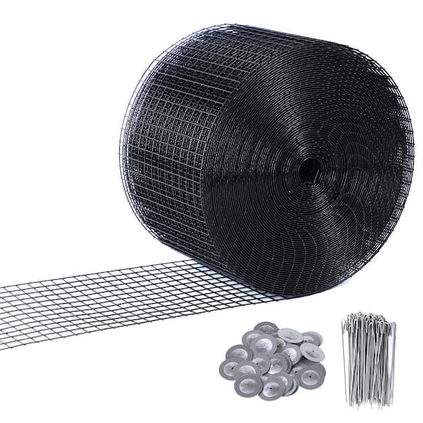 6 in., x 100 ft. Reinforced PVC Coated Mesh for Bird, Squirrel Proof with 70 Pcs Stainless Steel Fastener