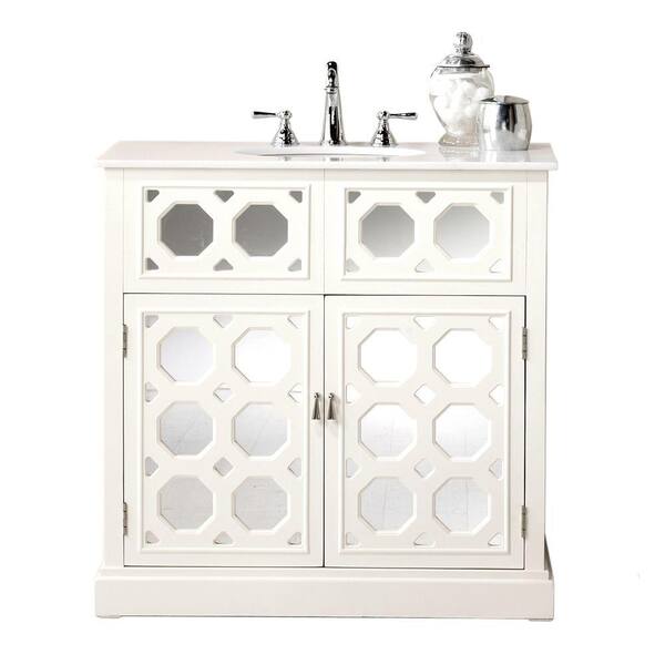 Home Decorators Collection Reflections 36 in. W Addie Vanity in White Finish