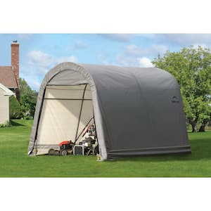 10 ft. W x 10 ft. D x 8 ft. H Steel and Polyethylene Garage without Floor in Grey with Corrosion-Resistant Frame