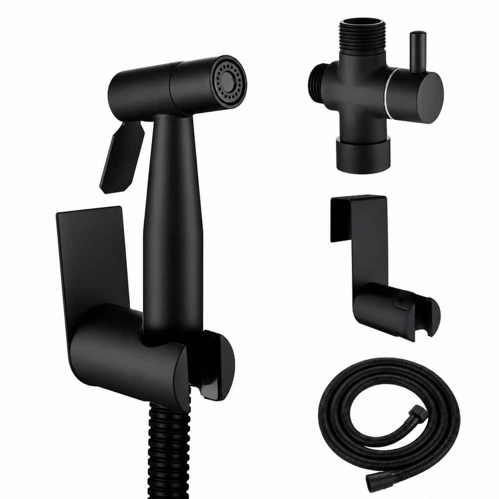 Handheld Bidet Sprayer Attachment for Toilet with Stainless Steel Spray Gun, Hose, Adjustable Water Flow Kit