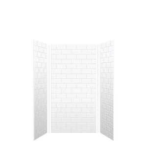 SaraMar 36 in. x 36 in. x 72 in. 3-Piece Easy Up Adhesive Alcove Shower Wall Surround in White
