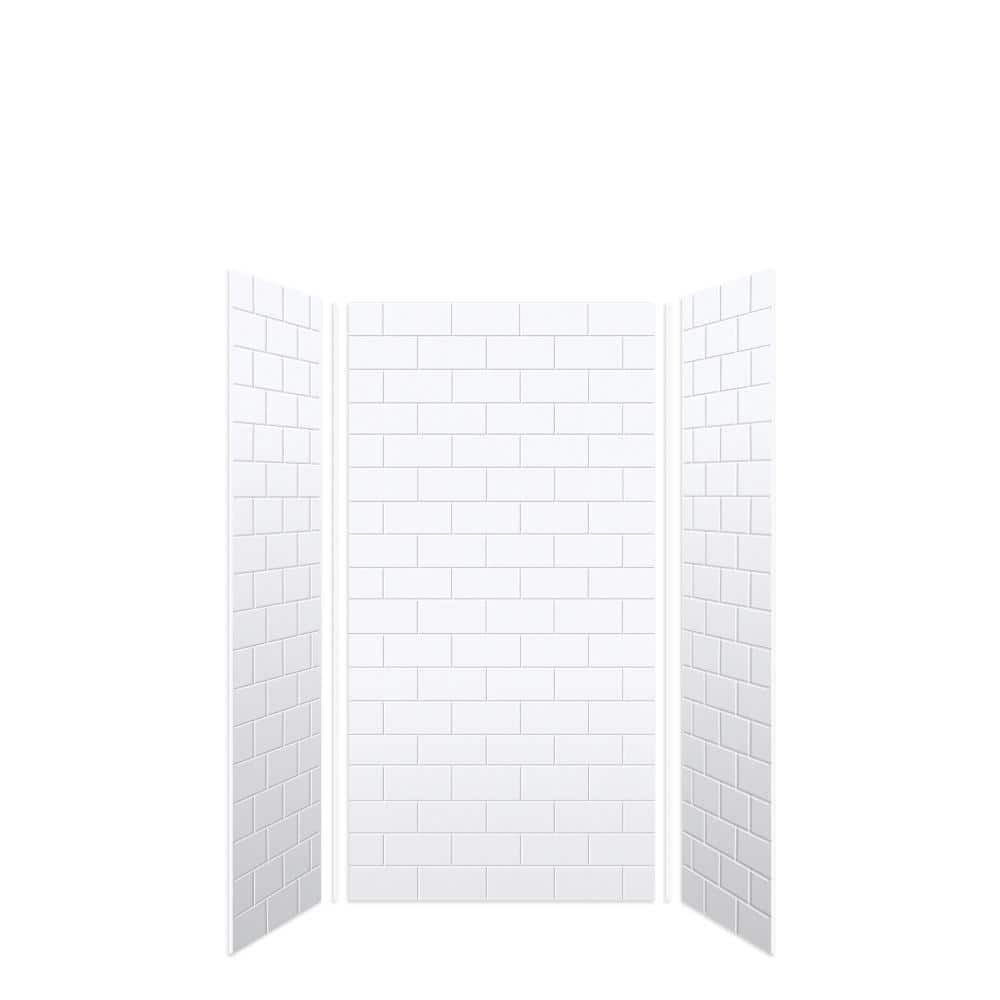 Transolid 36" x 36" x 72" White Subway Tile Shower Wall Kit