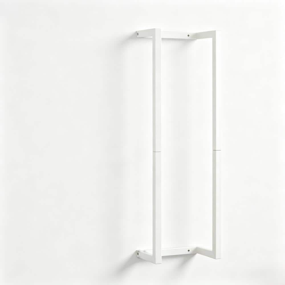8.2 in. W 32 in. H x 5.5 in. D Rolled Towel Holder with 3 Compartments Metal Towel Storage Shelf in White price history on PriceWatchPro
