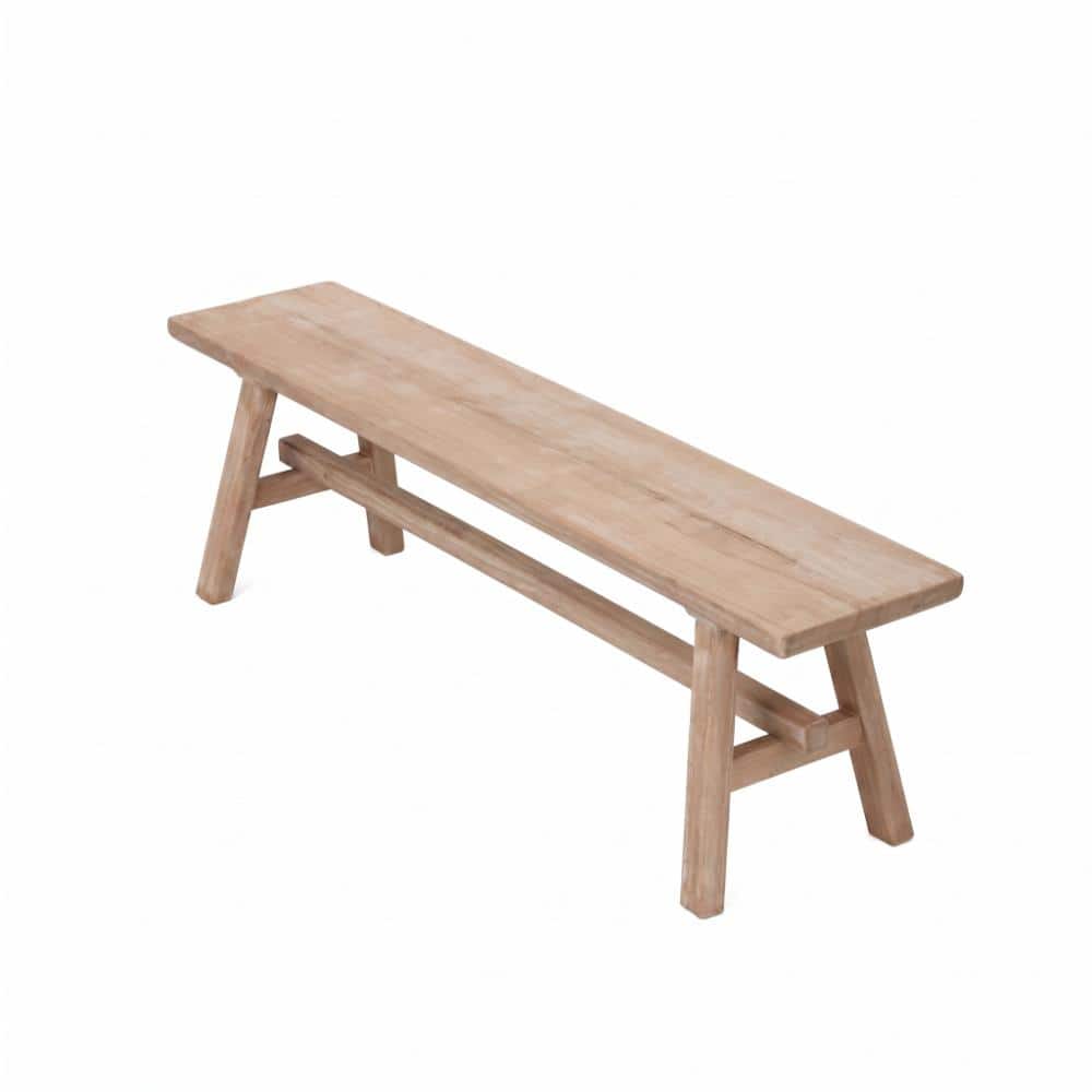 55.1" Brown Rubber Wood Outdoor Beach Chair