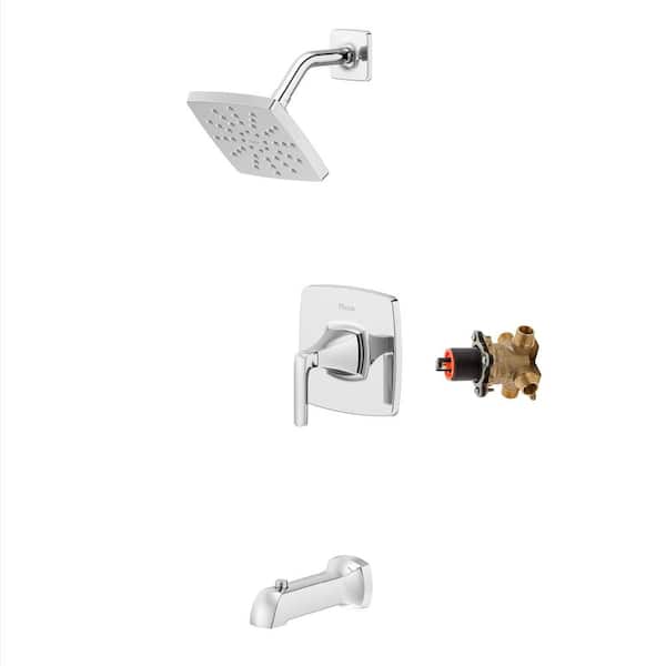 Pfister Bruxie 1-Handle 1-Spray Tub and Shower Faucet in Polished Chrome (Valve Included)