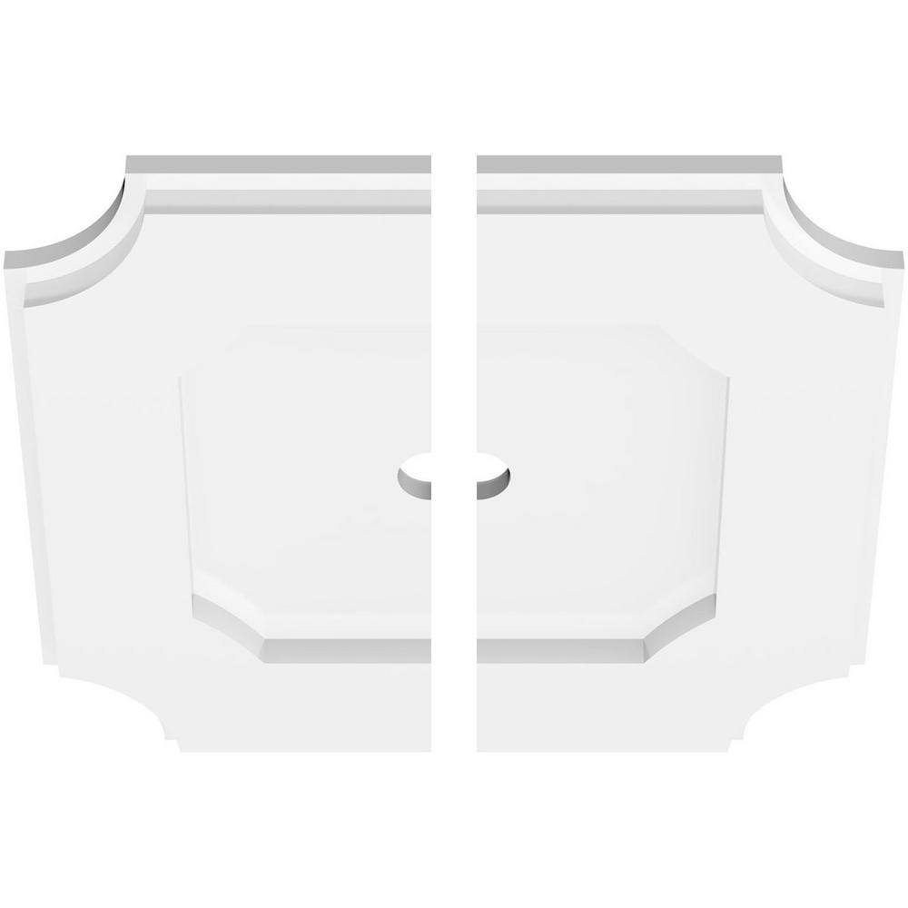 Locke White PVC Contemporary Ceiling Medallion, 12" Diameter
