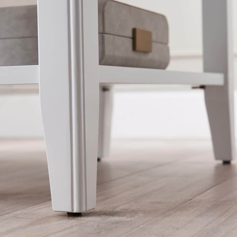 Laurent 12 in. Chocolate Cherry Rectangle Solid Wood Narrow End Table with Shelf - thumbnail 3