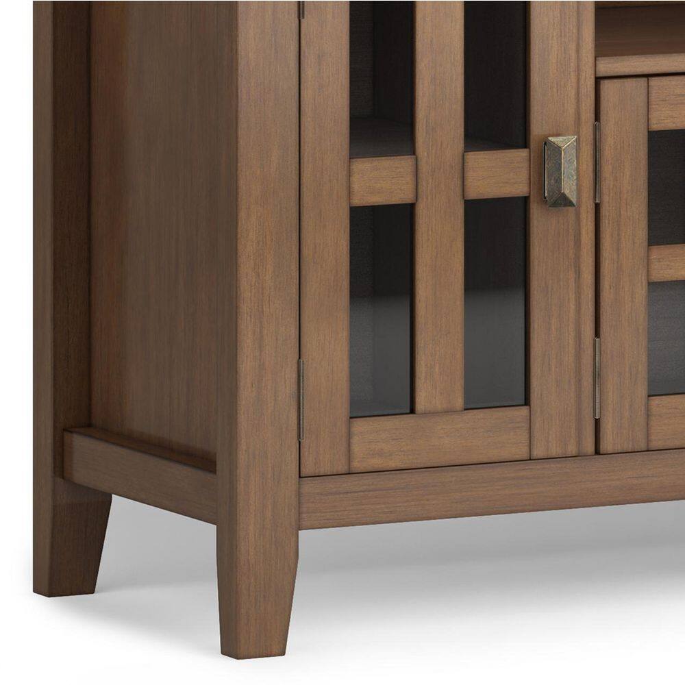 Rustic Natural Aged Brown 72" Solid Wood TV Media Stand with Cabinets