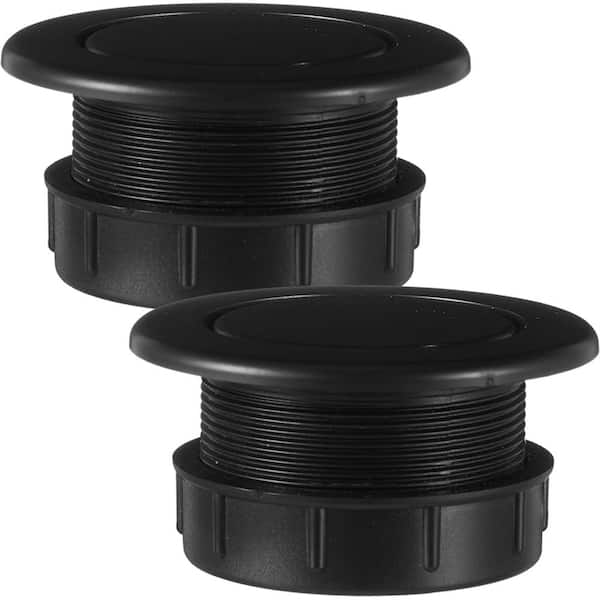 Angel Sar Parasol Umbrella Hole Ring Plug and Cap Set for Patio Table Yard, Black (2-Pack)