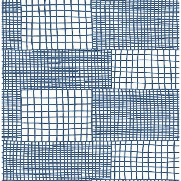 A-Street Prints Maxwell Blue Geometric Blue Wallpaper Sample