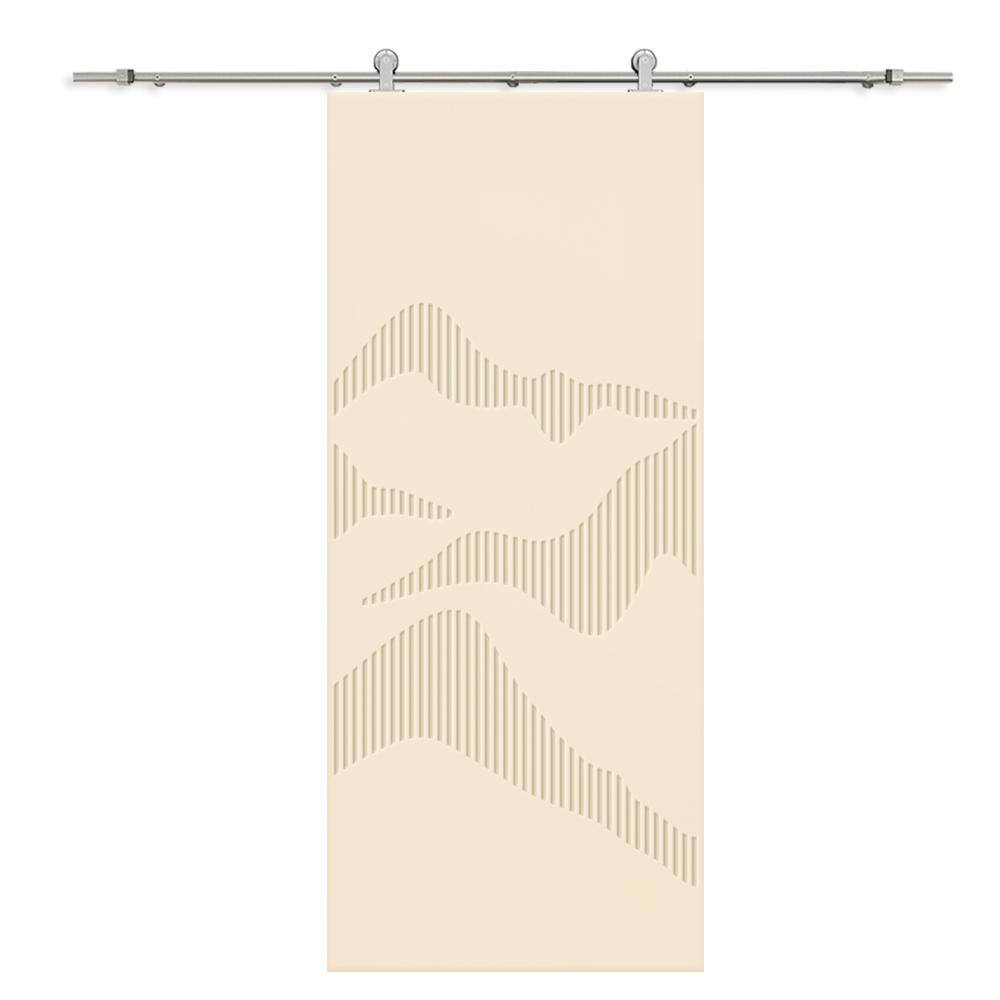 42 in. x 80 in. Beige Painted Composite MDF Paneled Interior Sliding Barn Door with Hardware Kit price history on PriceWatchPro