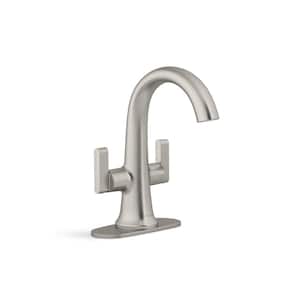 Setra Single Hole 2-Handle Monoblock Bathroom Faucet in Vibrant Brushed Nickel