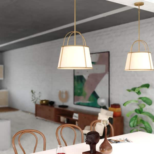 VAXCEL Marion 1-Light Mystic Gold Mid-Century Modern Pendant with
