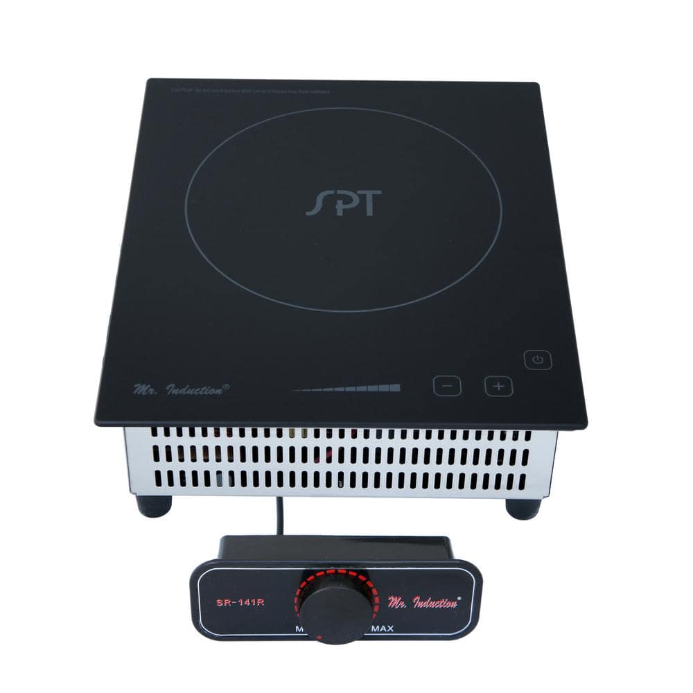SPT 8.86 in 1400-Watt Mini Tempered Glass Induction Commercial Cooktop in Black with 1 Element
