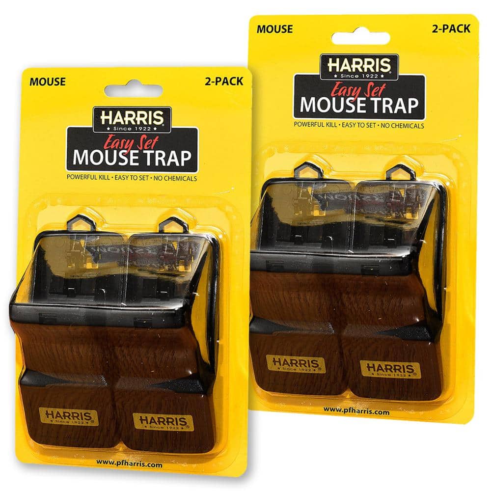 Pest Tek Black Plastic Mouse Trap - Interlocking Teeth, Reusable - 4