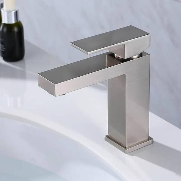 Maincraft Single-Handle Single-Hole Bathroom Faucet in Brushed Nickel