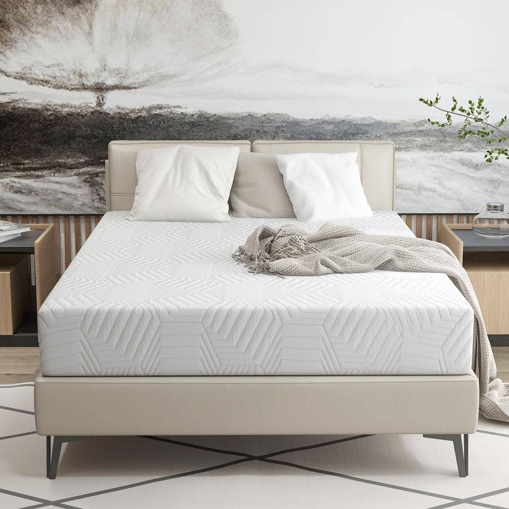 WONDER COMFORT 10 in. Medium Firm Memory Foam Tight Top Queen Mattress ...