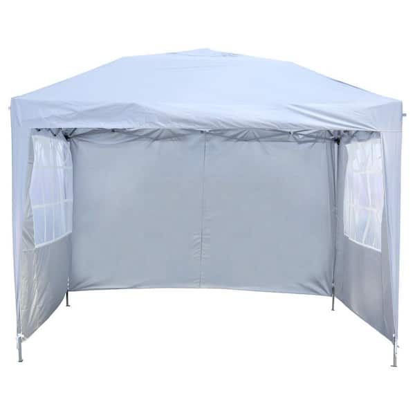 Siavonce 10 ft. x 10 ft. White Flat Roof Straight Leg