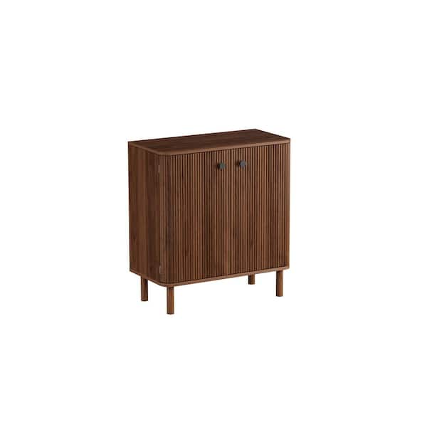 Wavagoo 31 in. W x 15.7 in. D x 34 in. H Assembled Base Kitchen Sideboard Buffet Cabinet in Walnut and 2 Doors