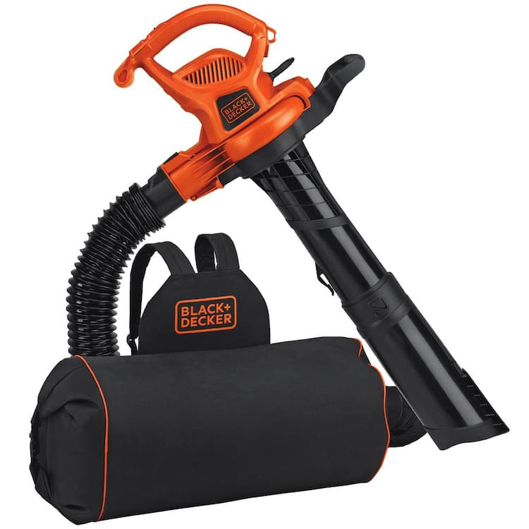 BLACK+DECKER 12 AMP 250 MPH 400 CFM Corded Electric 3-In-1 Backpack Leaf Blower, Vacuum & Mulcher