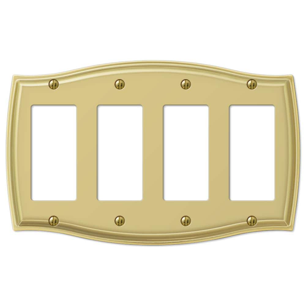 Vineyard 4 Gang Rocker Steel Wall Plate - Polished Brass price history on PriceWatchPro