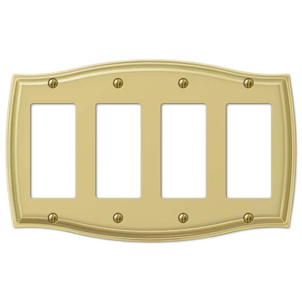 AMERELLE Vineyard 4 Gang Rocker Steel Wall Plate - Polished Brass